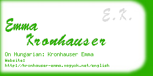 emma kronhauser business card